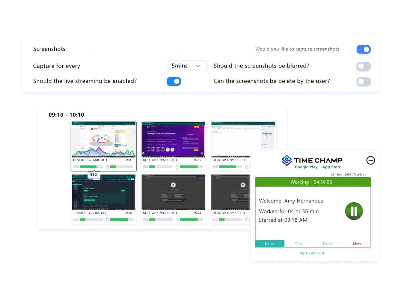 Time tracking software with screenshots